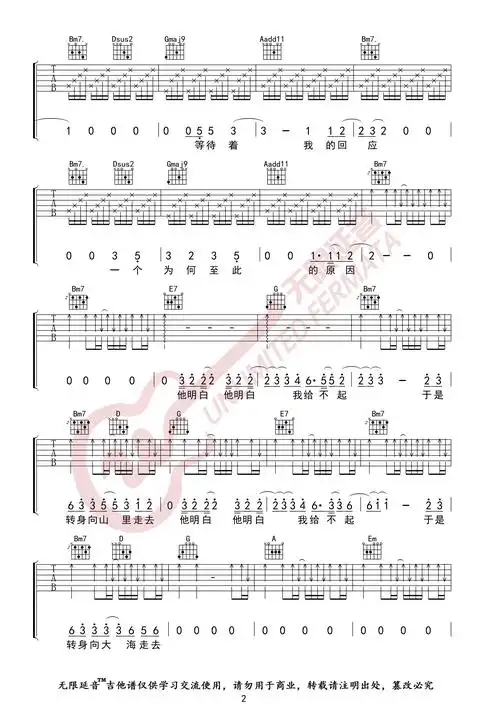 草东没有派对山海吉他谱