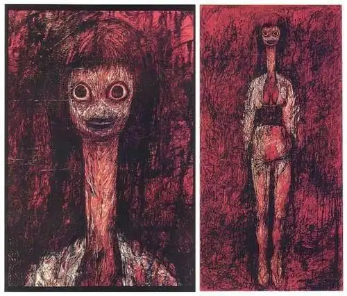 立岛夕子是一位日本的恐怖画风画家,她患有严重的躁郁症,画出了精神病