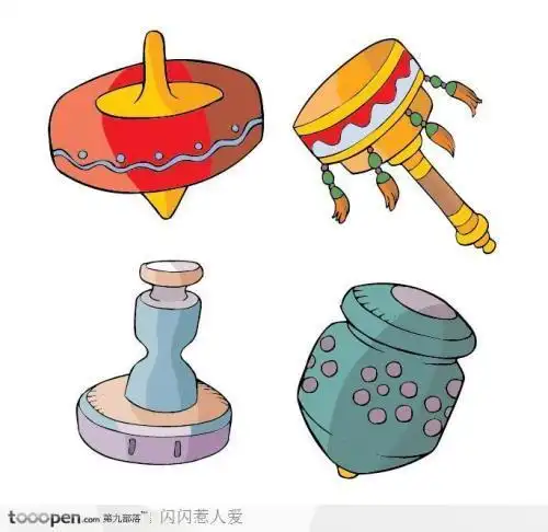 陀螺简笔画彩色