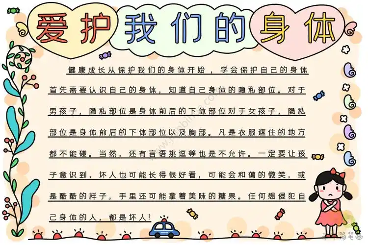 爱护我们的身体手抄报