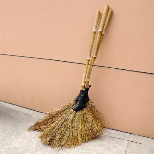 竹扫把黑皮带叶大扫把户外金枝工厂院子环卫扫马路单位大号竹扫帚竹