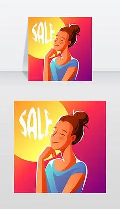 梦见销售的可爱女孩年轻女子性格的例证梦见矢量图