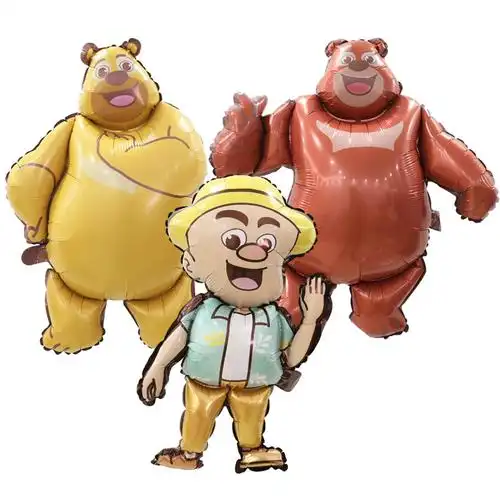 正版熊出没卡通造型铝膜气球 光头强熊大卡通气球地摊小礼品气球