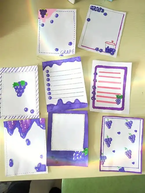 自制葡萄便签好好看