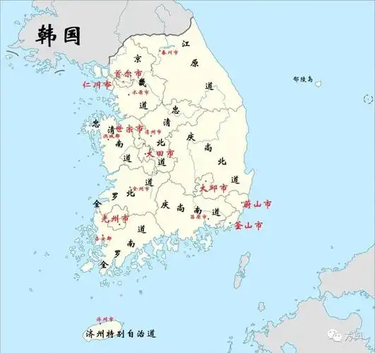 韩国行政区划及地图