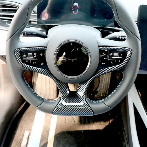 适用比亚迪海豹改装专用方向盘装饰碳纤维内饰饰件汽车贴片