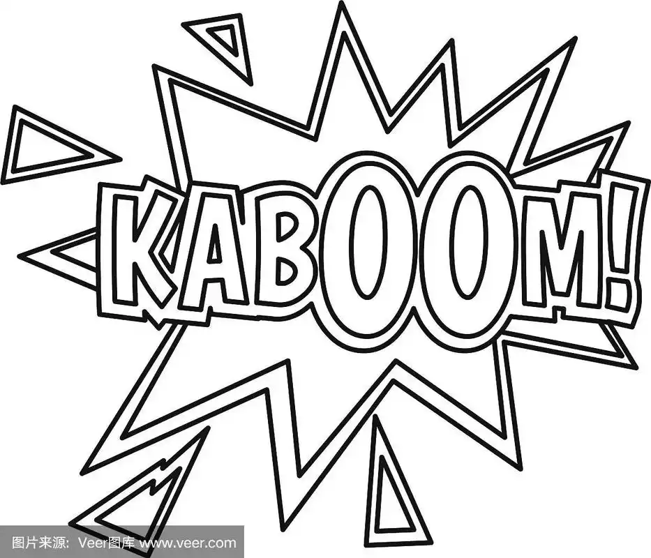 炸弹漫画书爆炸图标轮廓风格