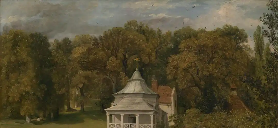 庄园后面的小渔场thequartersbehindalresfordhalljohnconstable油画