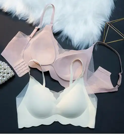 抹胸式内衣女聚拢小胸性感无钢圈一片式夏季薄款上托文胸罩套装黑色