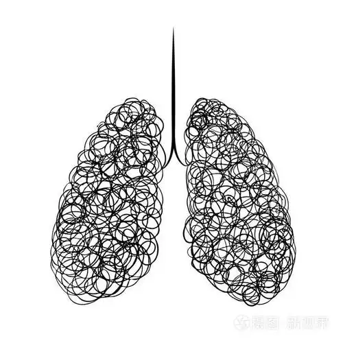 手绘风格涂鸦肺. 保健概念. 在白色背景上隔离的矢量插图.