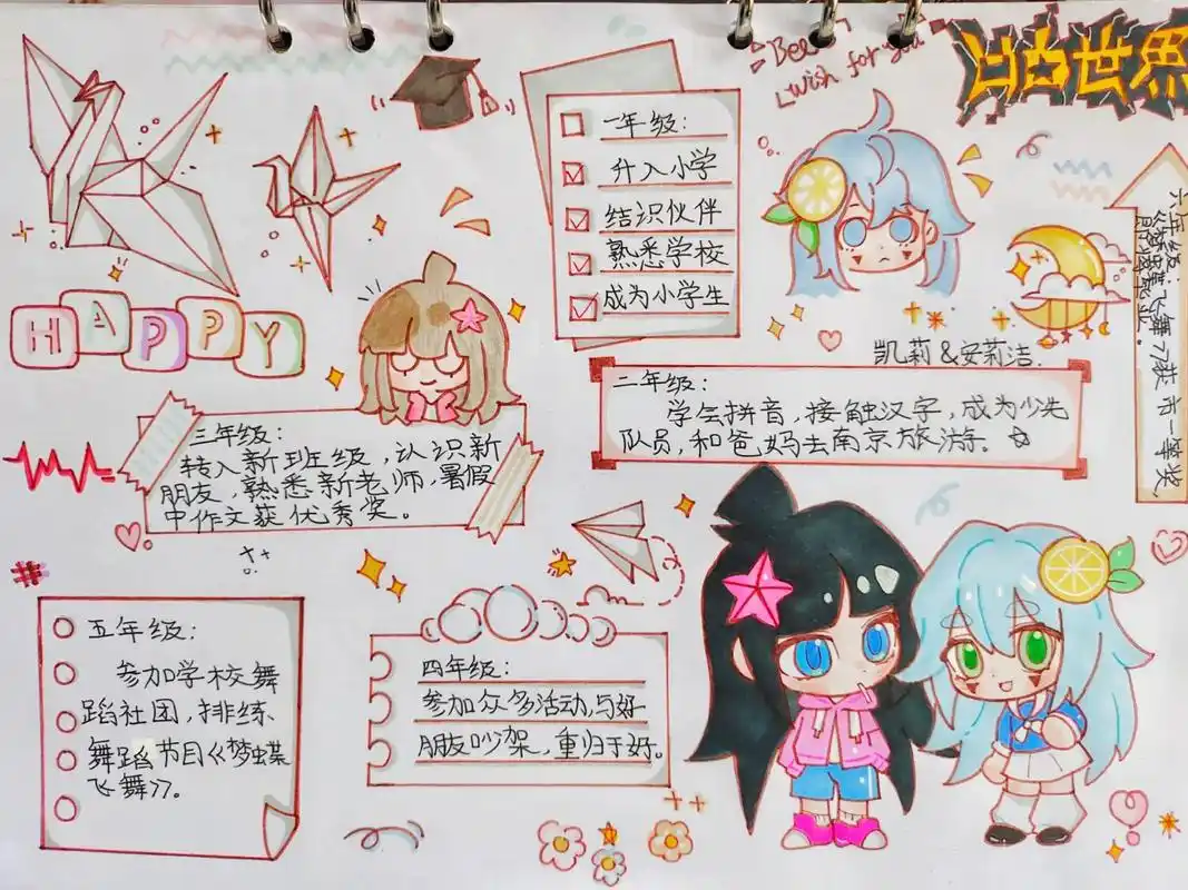 #手绘 爱画画的小孩,毕业同学录必须自己画 - 抖音