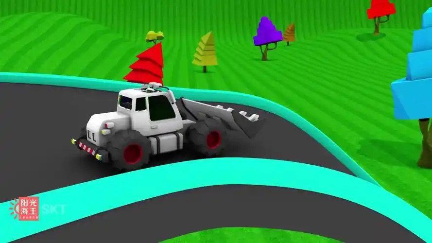 汽车世界之工程车学颜色乐园_腾讯视频