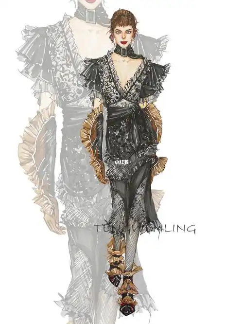 马克笔示范 | 蕾丝 浪漫主义