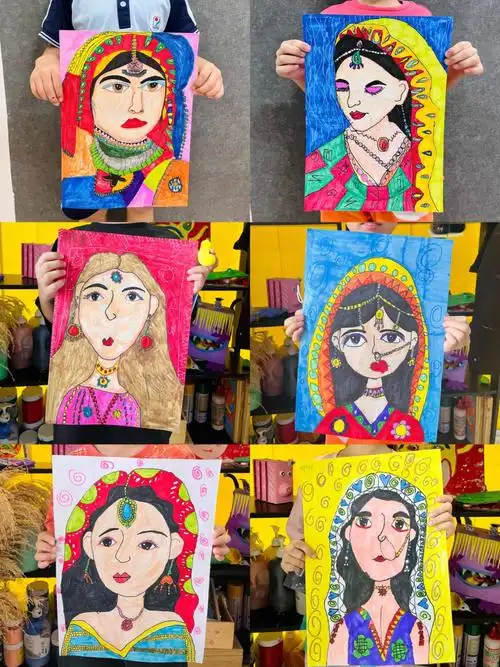 68岁人物写生印度新娘马克笔画