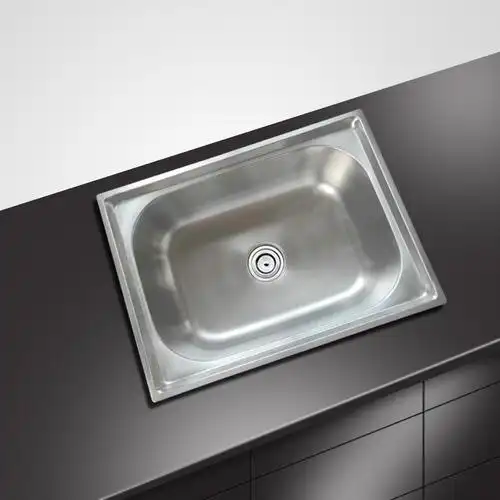 不锈钢家用洗手盆单槽201拉伸盆6045厨房洗菜池出租屋大单槽 工程