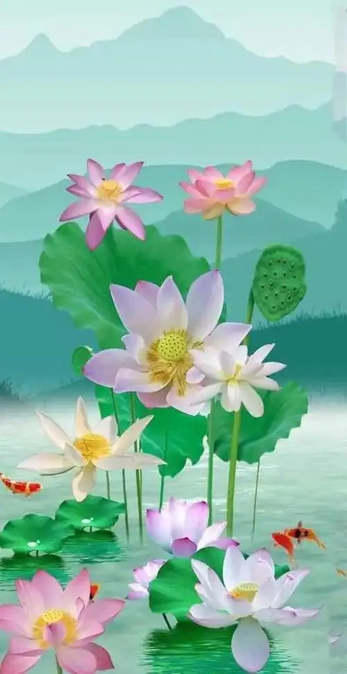 荷花具有非常吉祥的象征,寓意着纯真,清白,比喻自己坚贞不渝,出於泥而