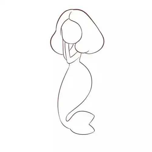 简笔画|超漂亮的美人鱼,八步就搞定,简单易学,建议先收藏!