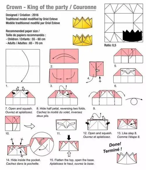 今天的折纸王冠,真的超简单啊