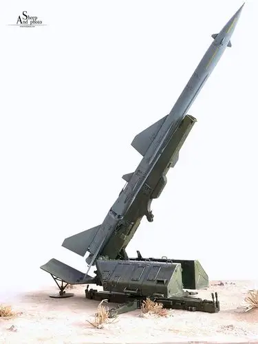 中国pla红旗2防空导弹发射架戈壁