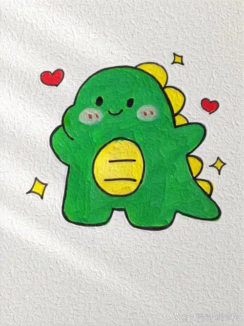 简笔画教程——可爱的小恐龙