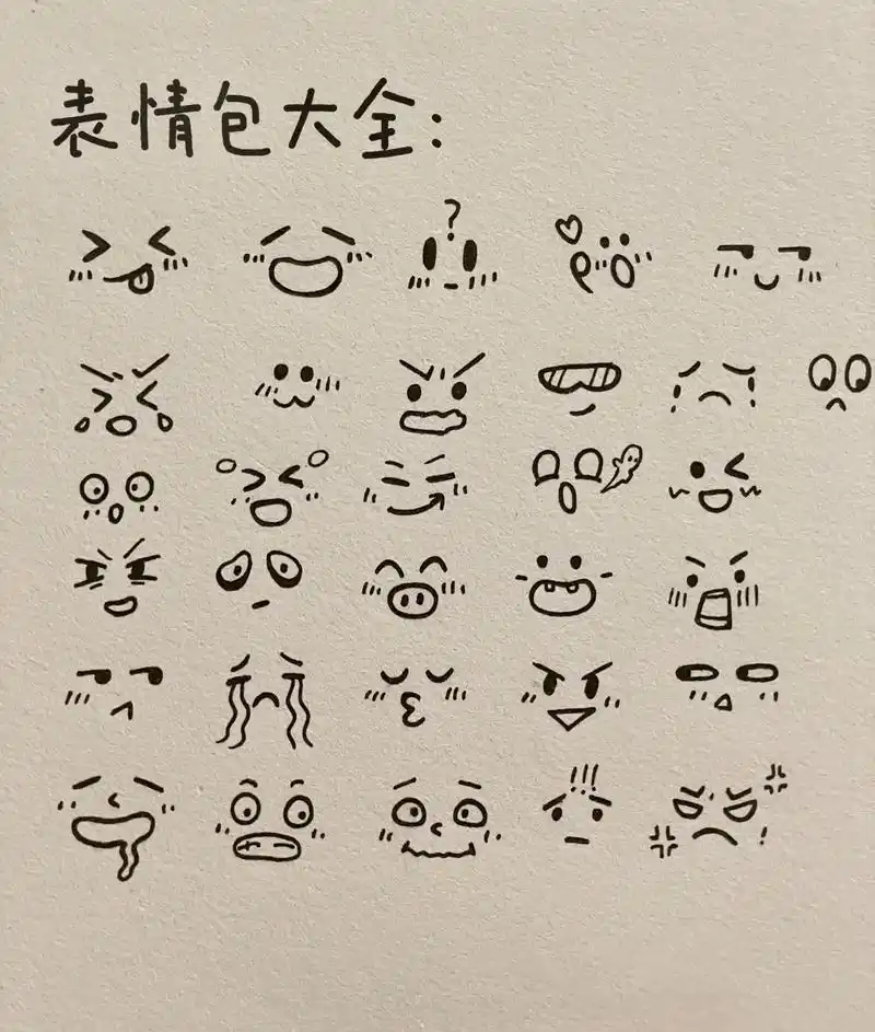 从此小纸条上面又多了很多表情包～78#简笔画 #表情包绘画 # - 抖音