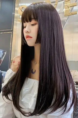 七街皇后假发女姬发式中长内扣水母头气质修脸网红可爱假发公主切