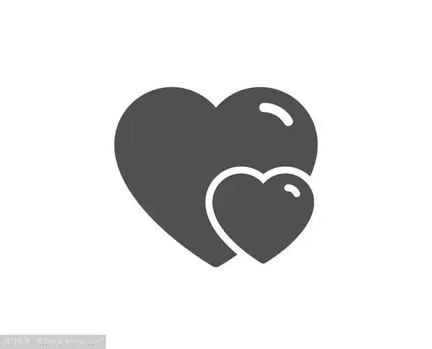 情侣爱情简单的图标两颗心的标志