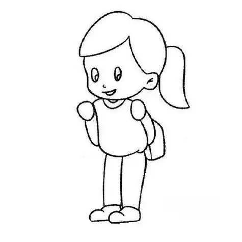 奔跑的小学生人物简笔画步骤图片大全背起书包上学校背书包的小朋友简