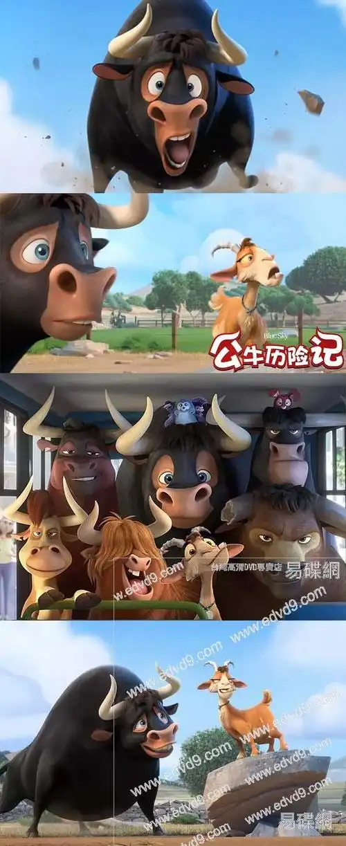 萌牛费迪南(25g蓝光)(台湾上映中)dvd,欧美动画电影萌牛费迪南(25g