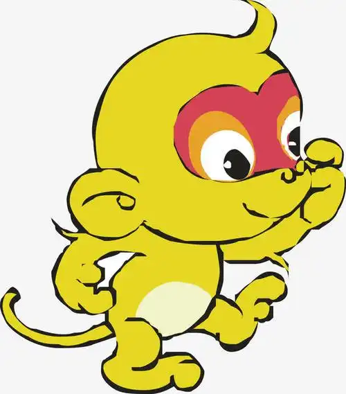 黄色猴子十二生肖十二生肖剪纸十二生肖卡通十二生肖矢量创意