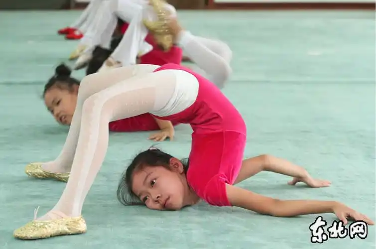 邹俊瑶小朋友下腰动作很标准.东北网记者 王忠岩 摄