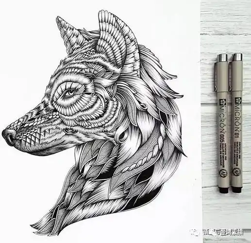 针管笔画出超精致装饰画,太漂亮了 | 插画_金鸿素描_零二七艺考