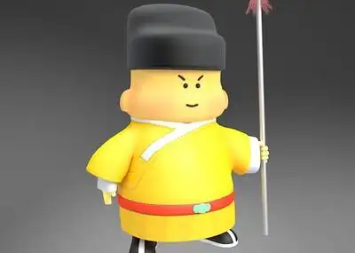 卡通q版中国古代两个明清小兵