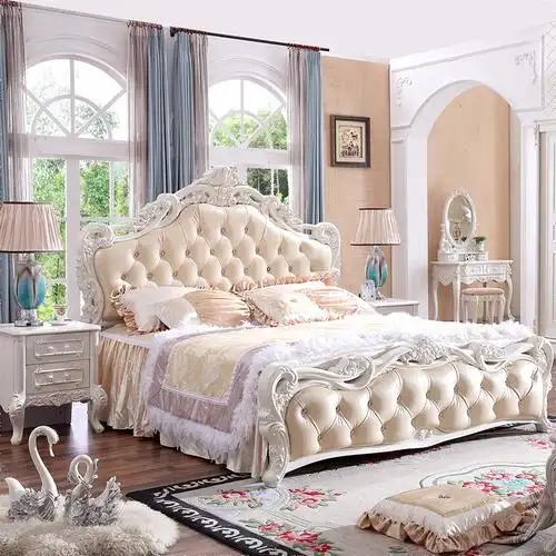 欧式床双人床现代简约主卧18米公主床婚床家具套装组合