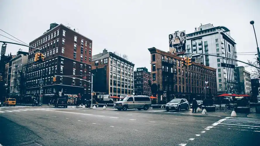 城市街道,十字路口 iphone 壁纸