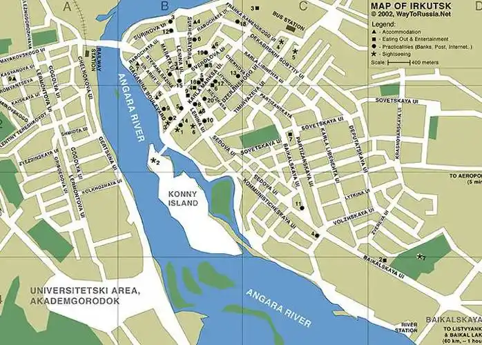 俄罗斯-伊尔库次克地图