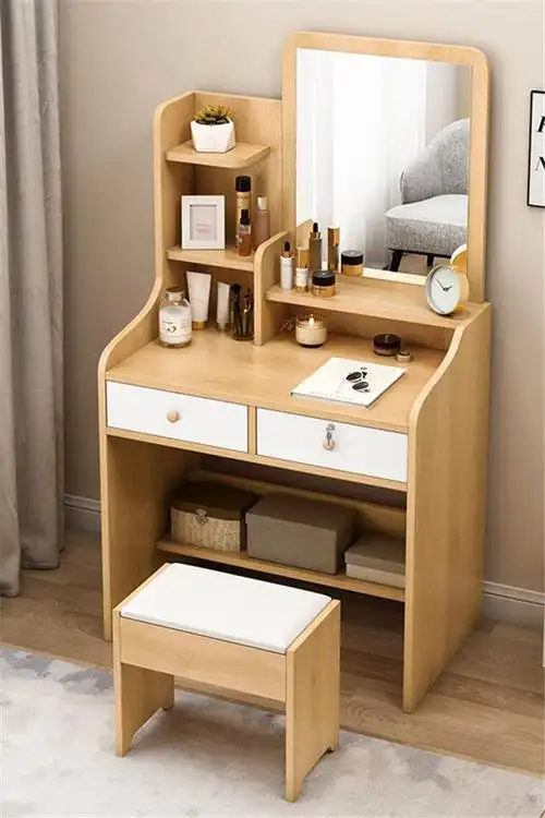 北欧梳妆台卧室现代简约网红ins风化妆桌子收纳柜一体欧式小户型