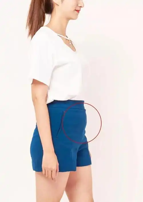 从后面看,还挺苗条,但是从侧面和前面看,就看到了凸起的小肚子!