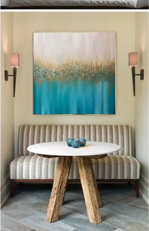 四角现代抽象壁画客厅玄关装饰画走廊过道挂画方形轻奢水晶装饰画