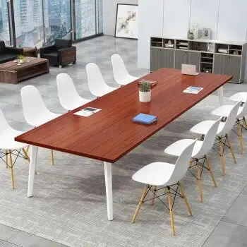会议桌长桌子简约现代长条桌员工培训简易工作台洽谈办公桌椅组合柚木