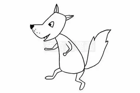 小狼崽狼的简笔画画法图片 狼简笔画6款卡通狼简笔画图片狼的简单画法