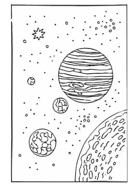 地球与星球的简笔画神奇的未发现星系与未知行星科幻与恒星和其他元素