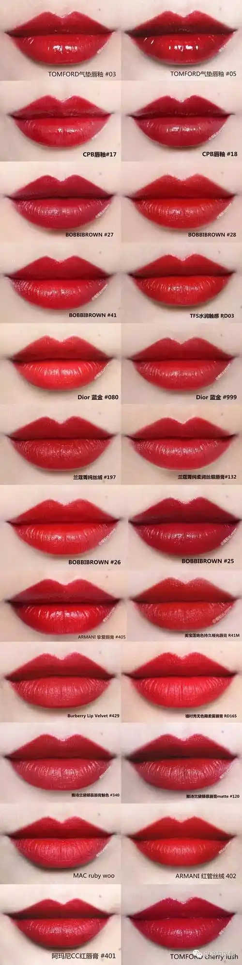 30只正红色唇膏试色你离气场巅峰只差这抹红