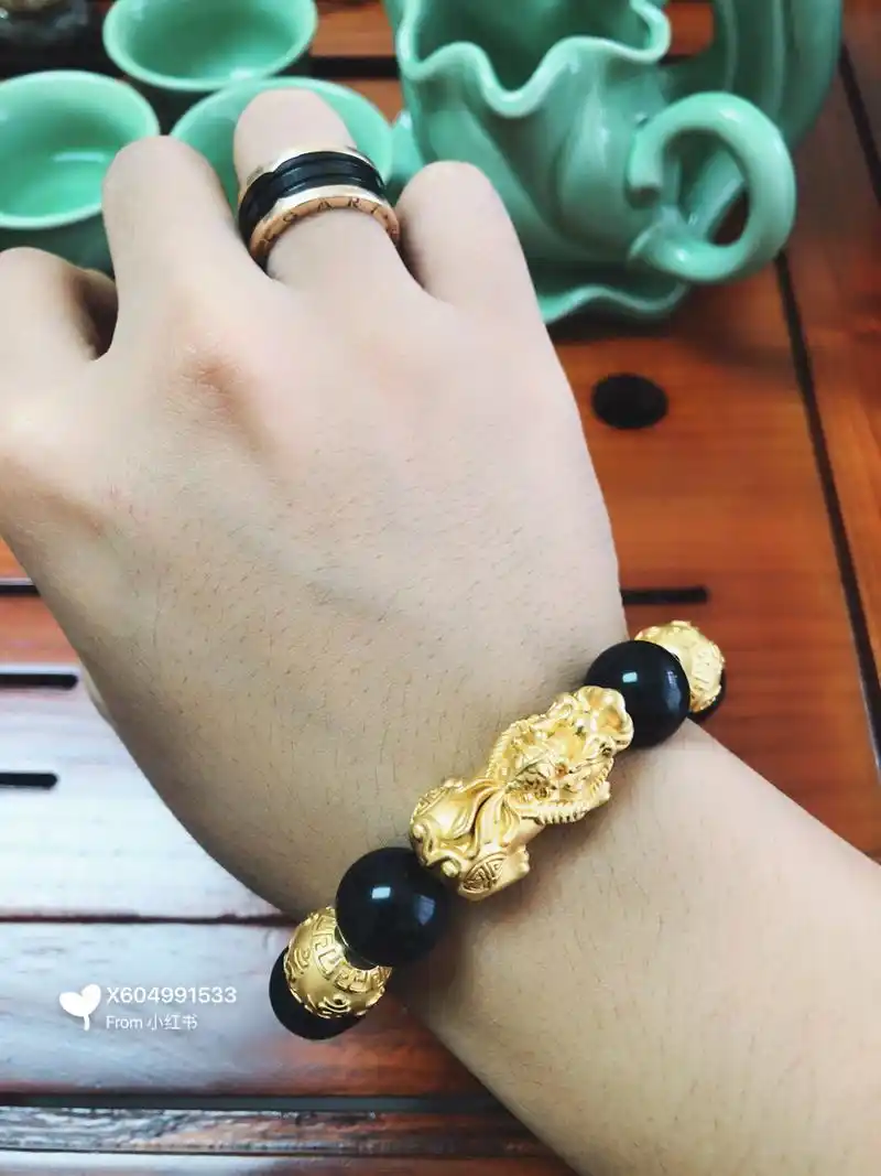 自己买的3d硬金貔貅手串 本意是招财辟邪,上手效果也是棒棒的