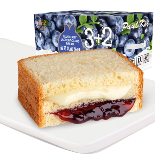 【葡记蓝莓乳酸菌味面包1kg】3 2夹心吐司蛋糕点营养早餐零食小吃