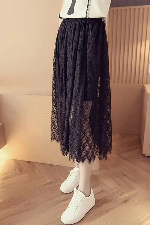 2016新款韩版半身镂空蕾丝半身裙