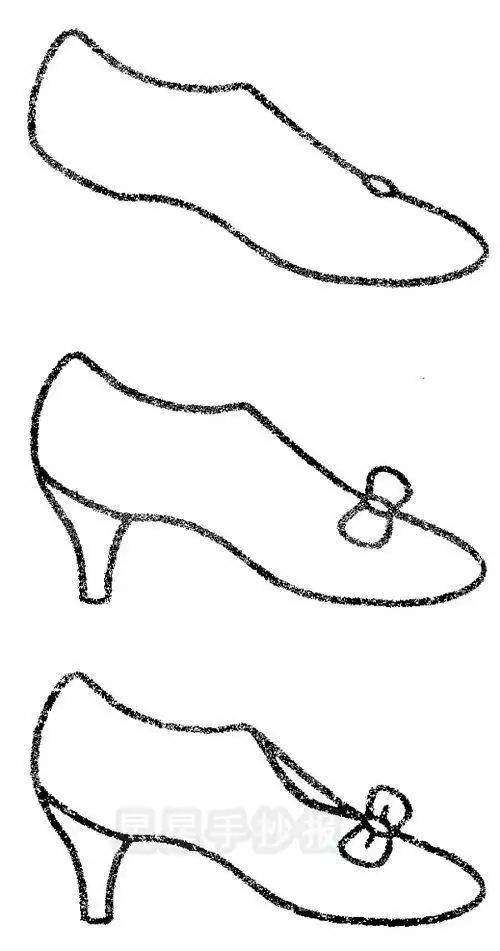 高跟鞋简笔画教你如何画高跟鞋 漂亮的高跟鞋高跟鞋简笔画大全蝴蝶结