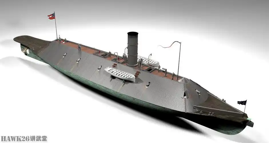 原创图说美国邦联海军建造的第一艘重型战舰弗吉尼亚号铁甲舰