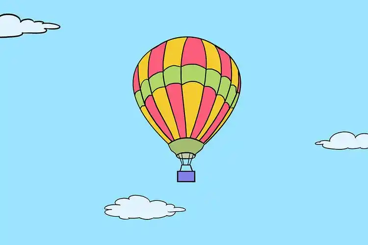 如何画热气球简笔画 - 智慧妈咪网