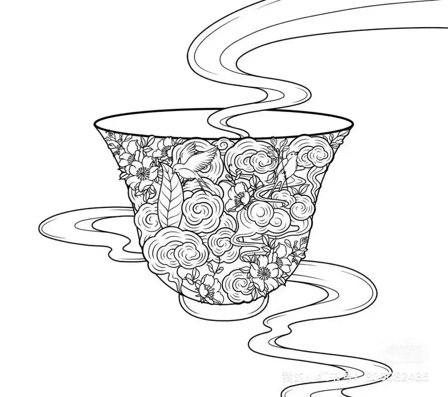 大沁 初秋 茶杯 插画#插画 #手绘 #茶杯 #procre - 抖音